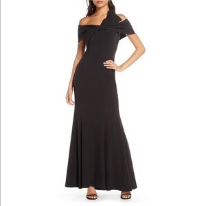 Eliza J Black Bow Twist Maxi Dress Formal Gown 6
